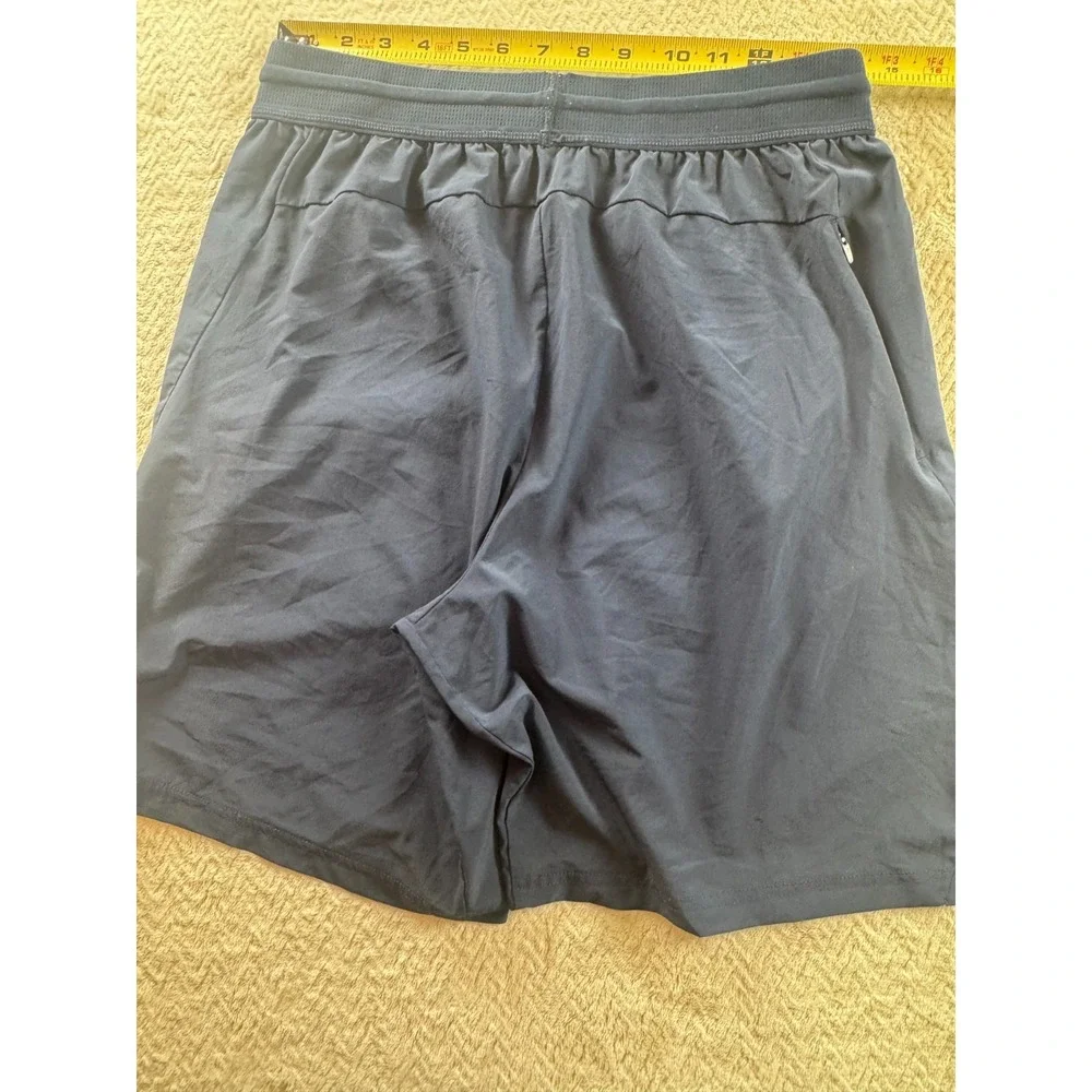 Nike Athletic Shorts Mens Blue Reflective Logo‎ Drawstring Zipped Pocket Stretch